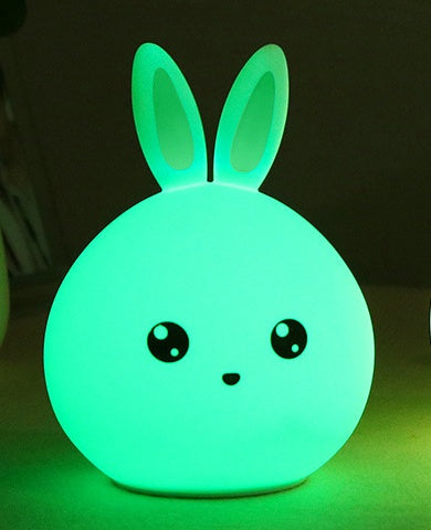 Cute Night Light Animal Rabbit Night lamps Touch Sensor Silicone LED Colorful Lights www.dukai.shop