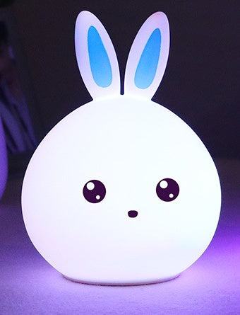 Cute Night Light Animal Rabbit Night lamps Touch Sensor Silicone LED Colorful Lights www.dukai.shop