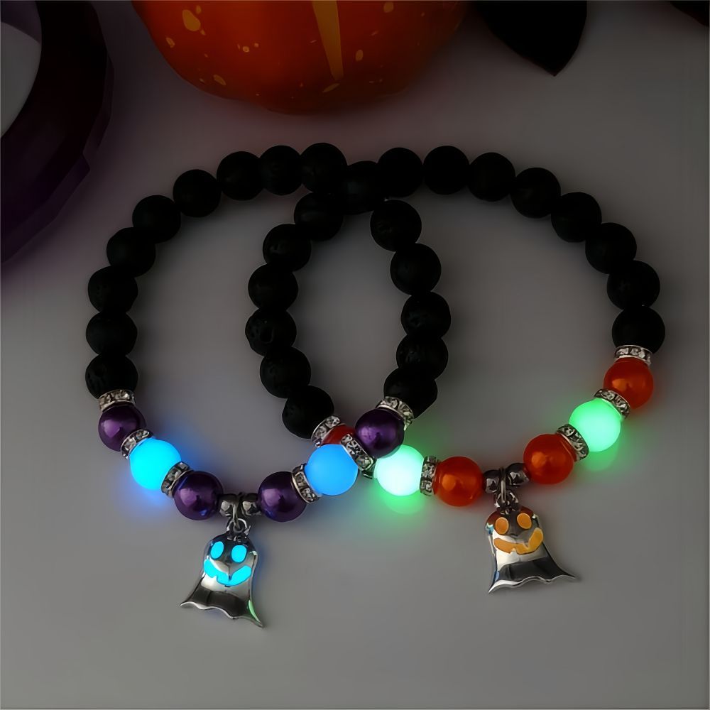 Halloween Gift Luminous Little Ghost Natural Volcano Bracelet a56c42-cf