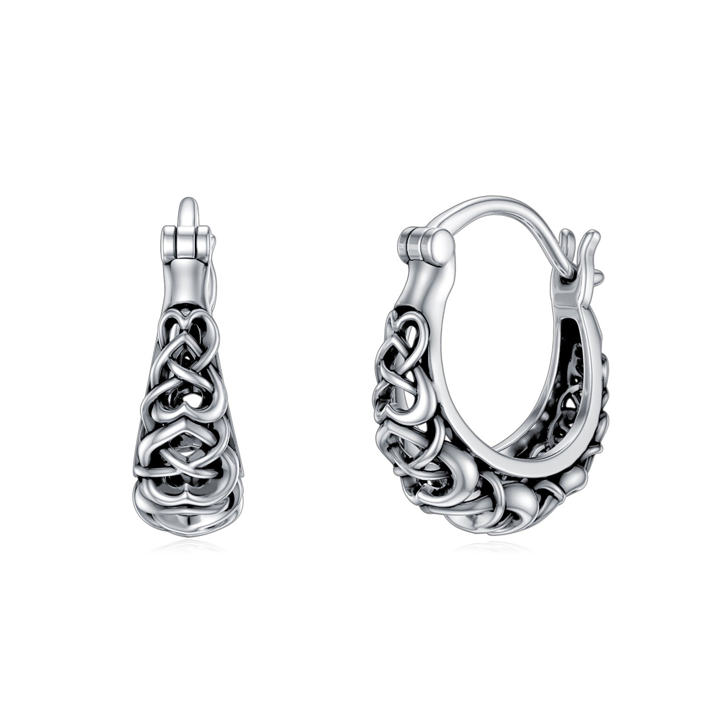 925 Sterling Silver Celtic Knot Vintage Hoop Earrings a56c42-cf