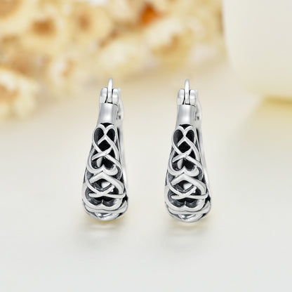 925 Sterling Silver Celtic Knot Vintage Hoop Earrings a56c42-cf