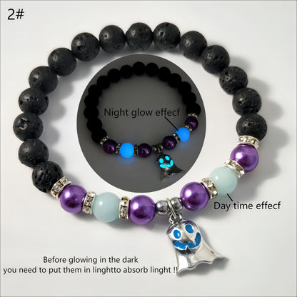 Halloween Gift Luminous Little Ghost Natural Volcano Bracelet a56c42-cf