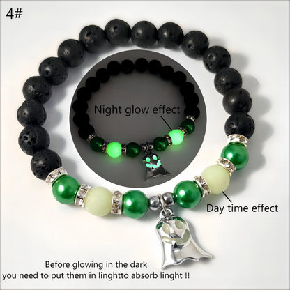 Halloween Gift Luminous Little Ghost Natural Volcano Bracelet a56c42-cf