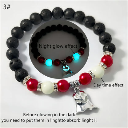 Halloween Gift Luminous Little Ghost Natural Volcano Bracelet a56c42-cf